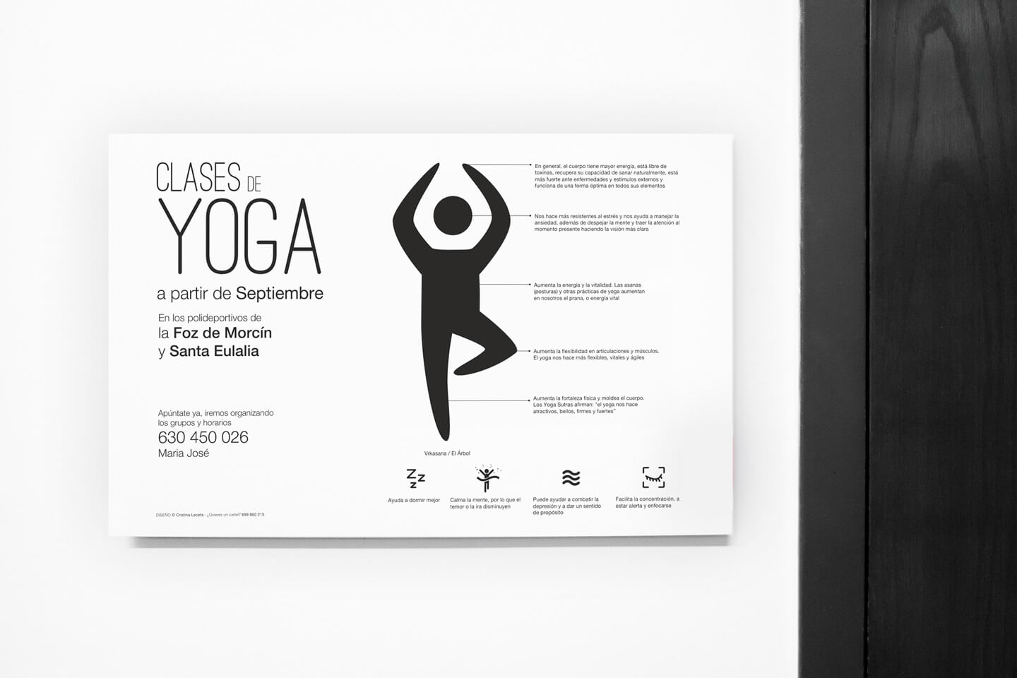 Diseño de cartel para clases de yoga