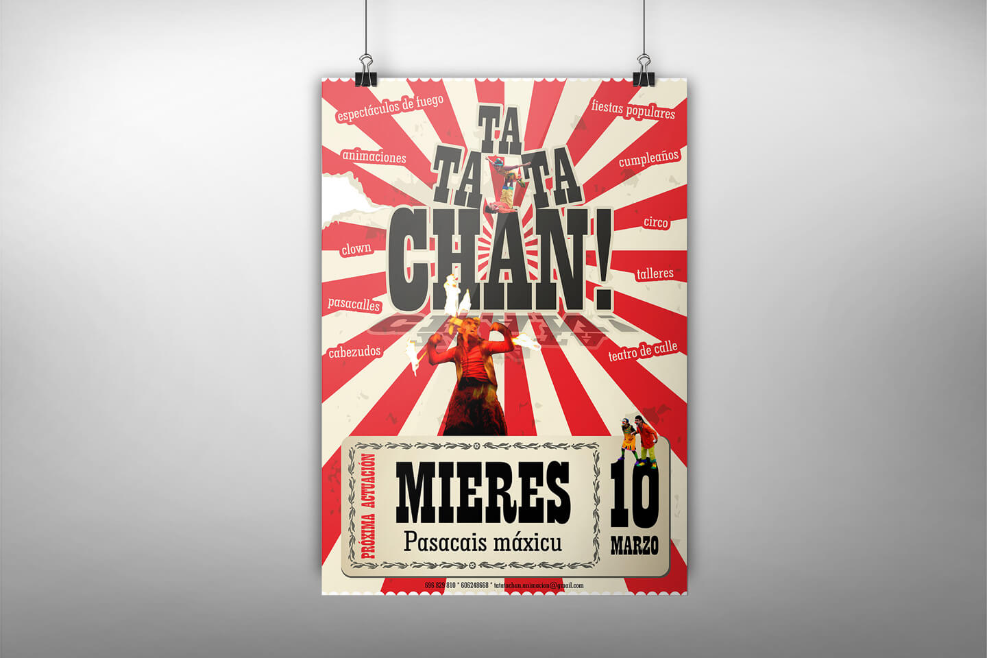 Diseño de cartel para espectáculo de fuego y pasacalles
