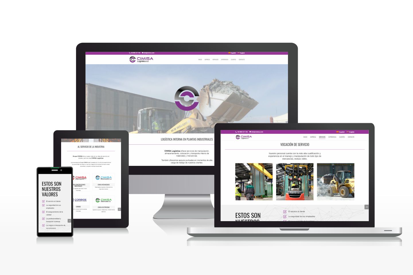 Diseño de página web onepage multilingüe para empresa de logística