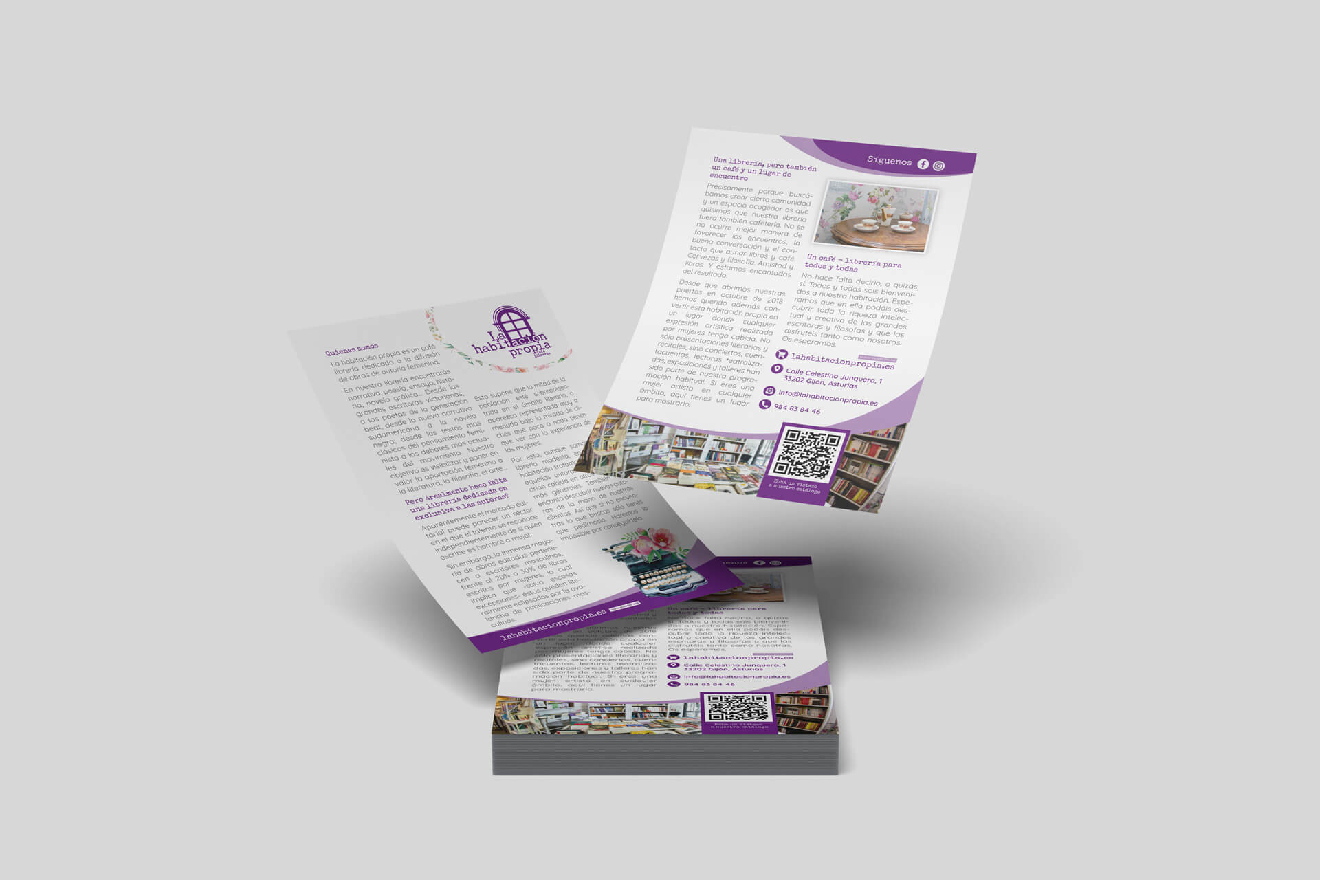Diseño de flyers para café-librería feminista
