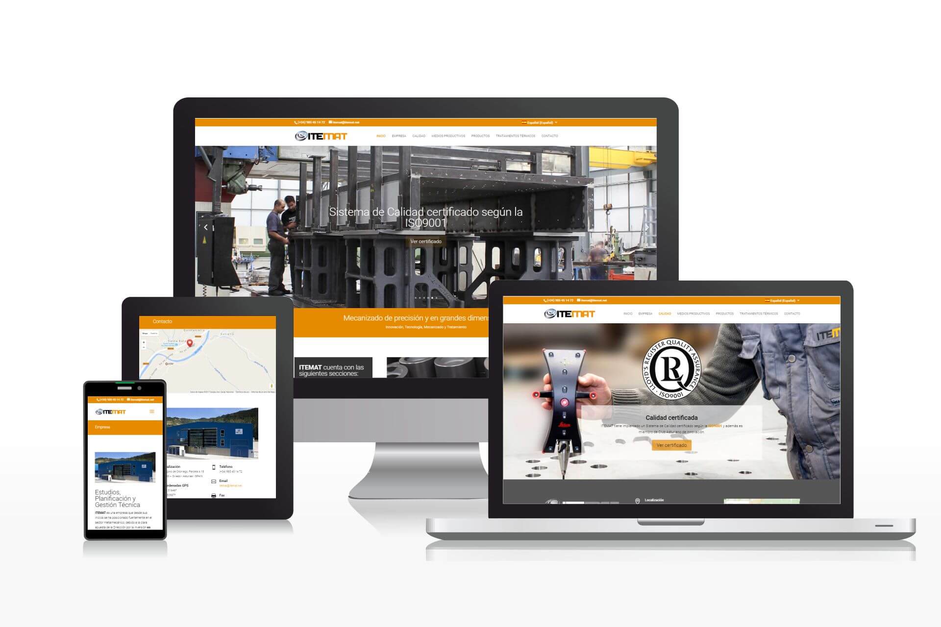 Diseño de página web multilingüe para empresa de mecanizados