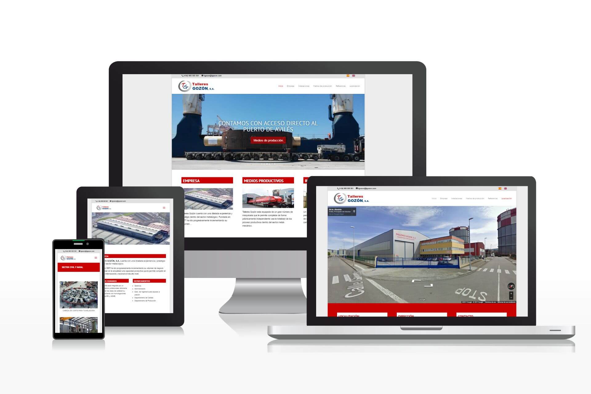 Diseño de página web multilingüe para empresa de metalurgia y mecanizados