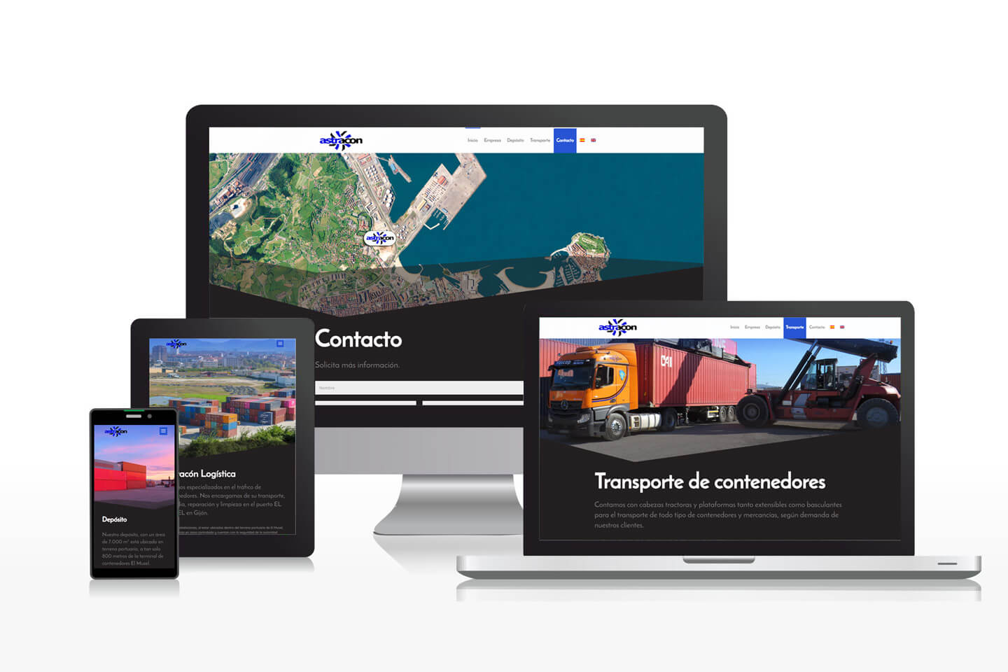 Diseño de página web para empresa de logística y depósito de contenedores marítimos