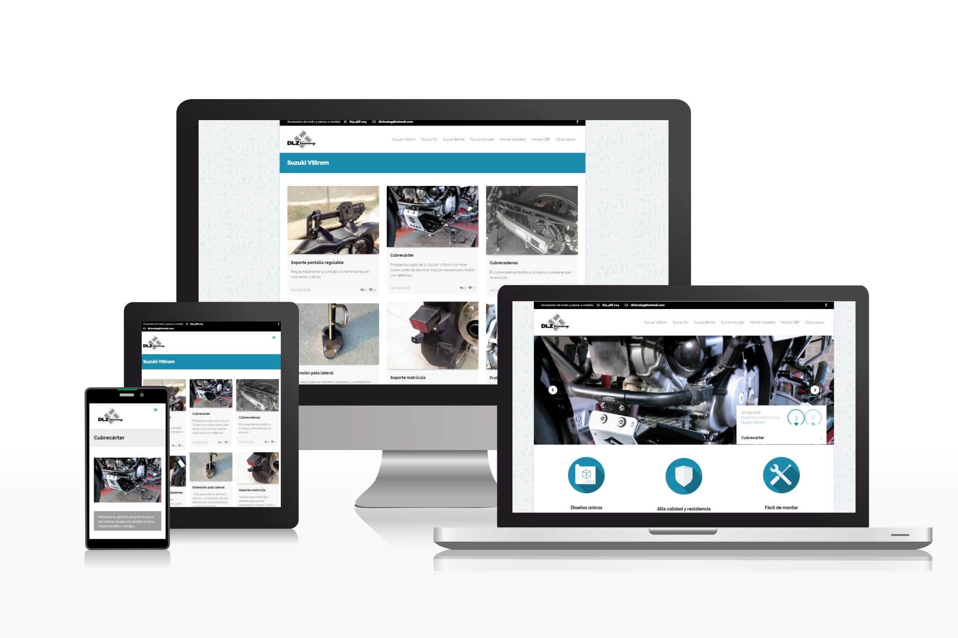 Diseño de página web para la distribución de piezas de moto